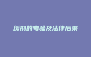 缓刑的考验及法律后果_允道律所