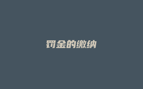罚金的缴纳_允道律所