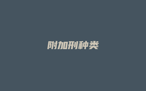 附加刑种类_允道律所