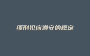 缓刑犯应遵守的规定_允道律所