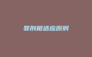 罪刑相适应原则_允道律所