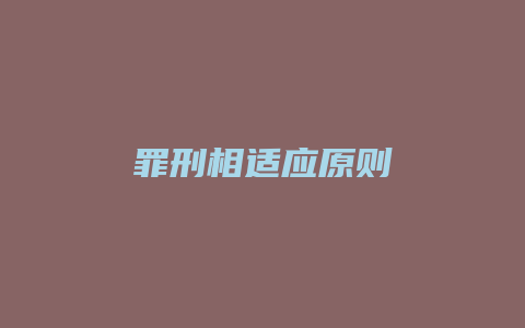 罪刑相适应原则_允道律所