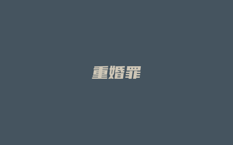 重婚罪_允道律所