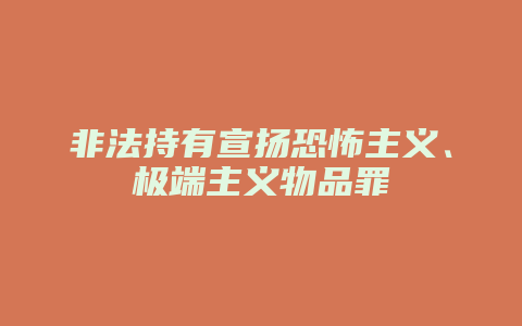 非法持有宣扬恐怖主义、极端主义物品罪_允道律所