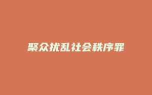 聚众扰乱社会秩序罪_允道律所
