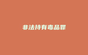非法持有毒品罪_允道律所