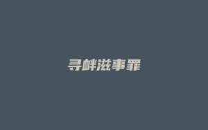 寻衅滋事罪_允道律所