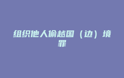 组织他人偷越国(边)境罪