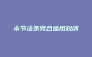 本节法条竞合适用规则_允道律所